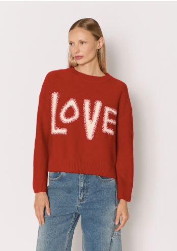 Berenice My Cool Over Pullover in Cherry Red