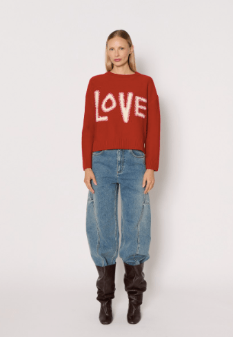 Berenice My Cool Over Pullover in Cherry Red