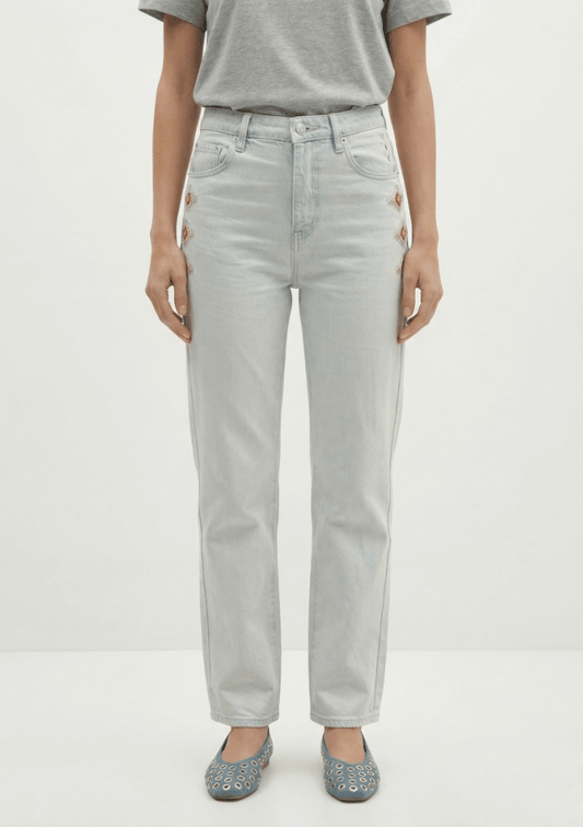 Berenice Phoenix Straight Leg Jean in Light Blue Denim