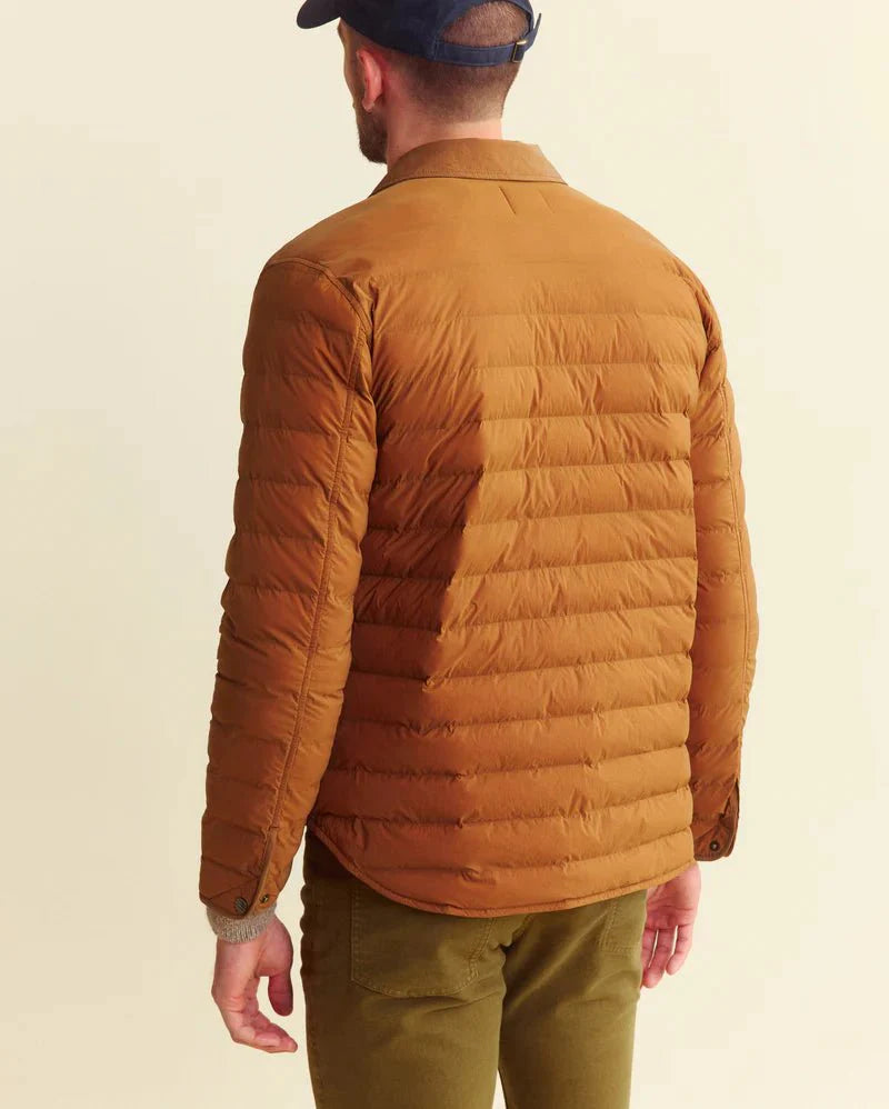Billy Reid Baffle Shirt Jacket in Billy's Brown
