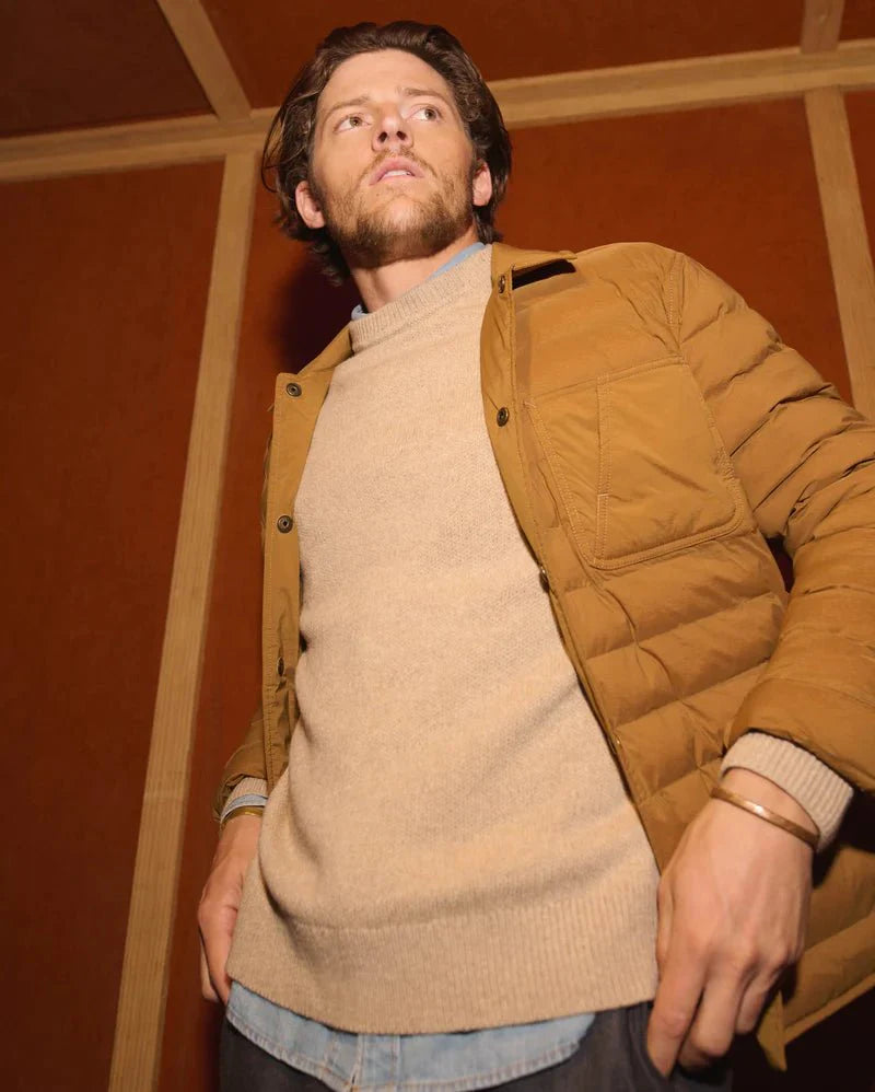 Billy Reid Baffle Shirt Jacket in Billy's Brown