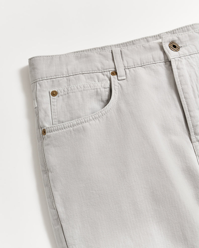 Billy Reid Cotton Linen 5 Pocket Pant in Quarry