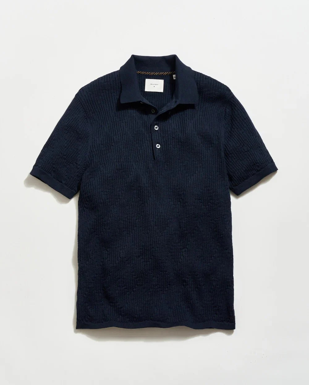 Billy Reid Diamond Sweater Polo in Carbon Blue