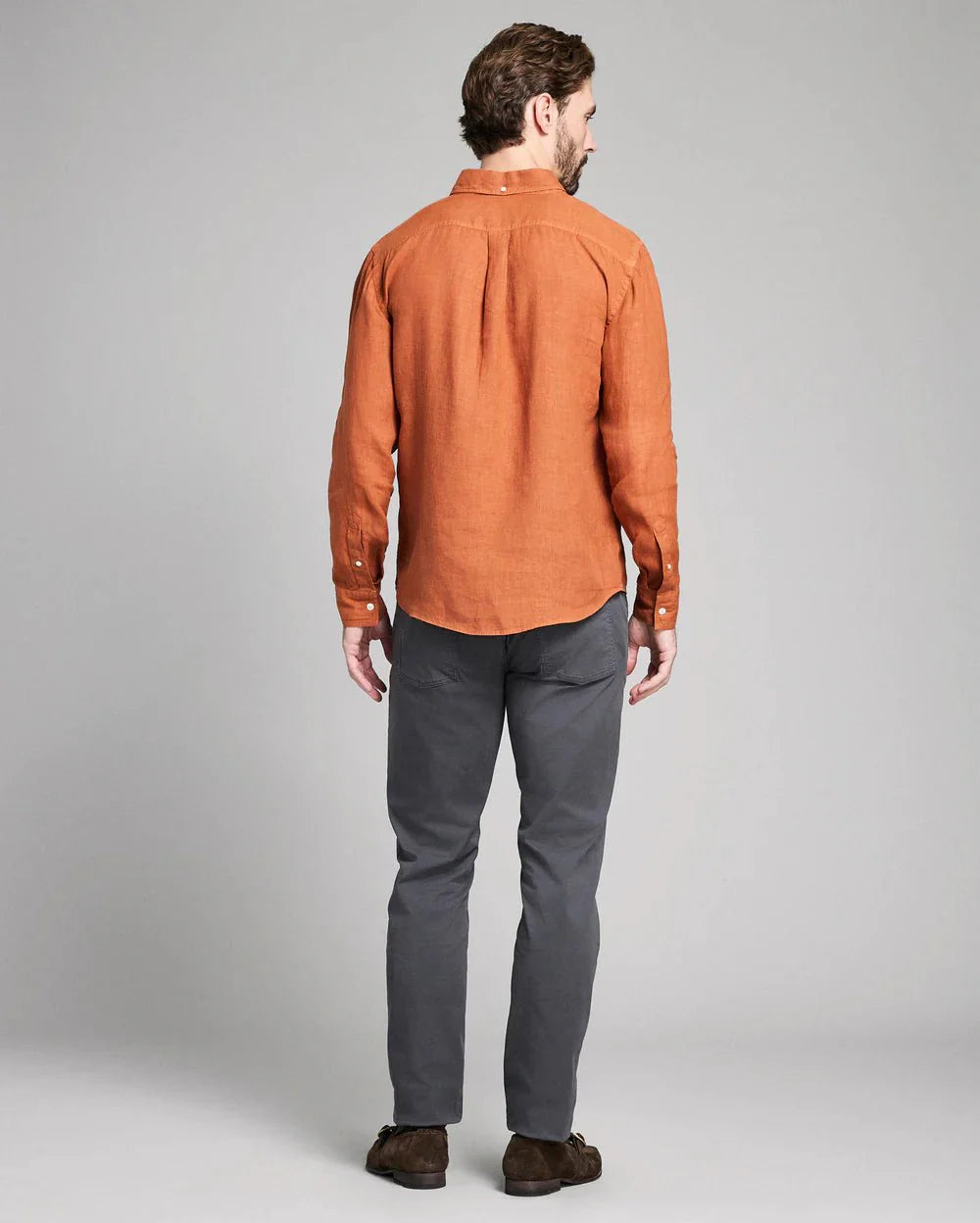 Billy Reid Tuscumbia Line Shirt Button Down in Umber