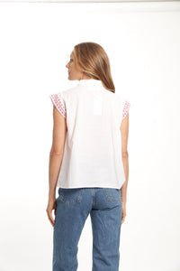 Bindu Esmeralda Blouse in White Blush