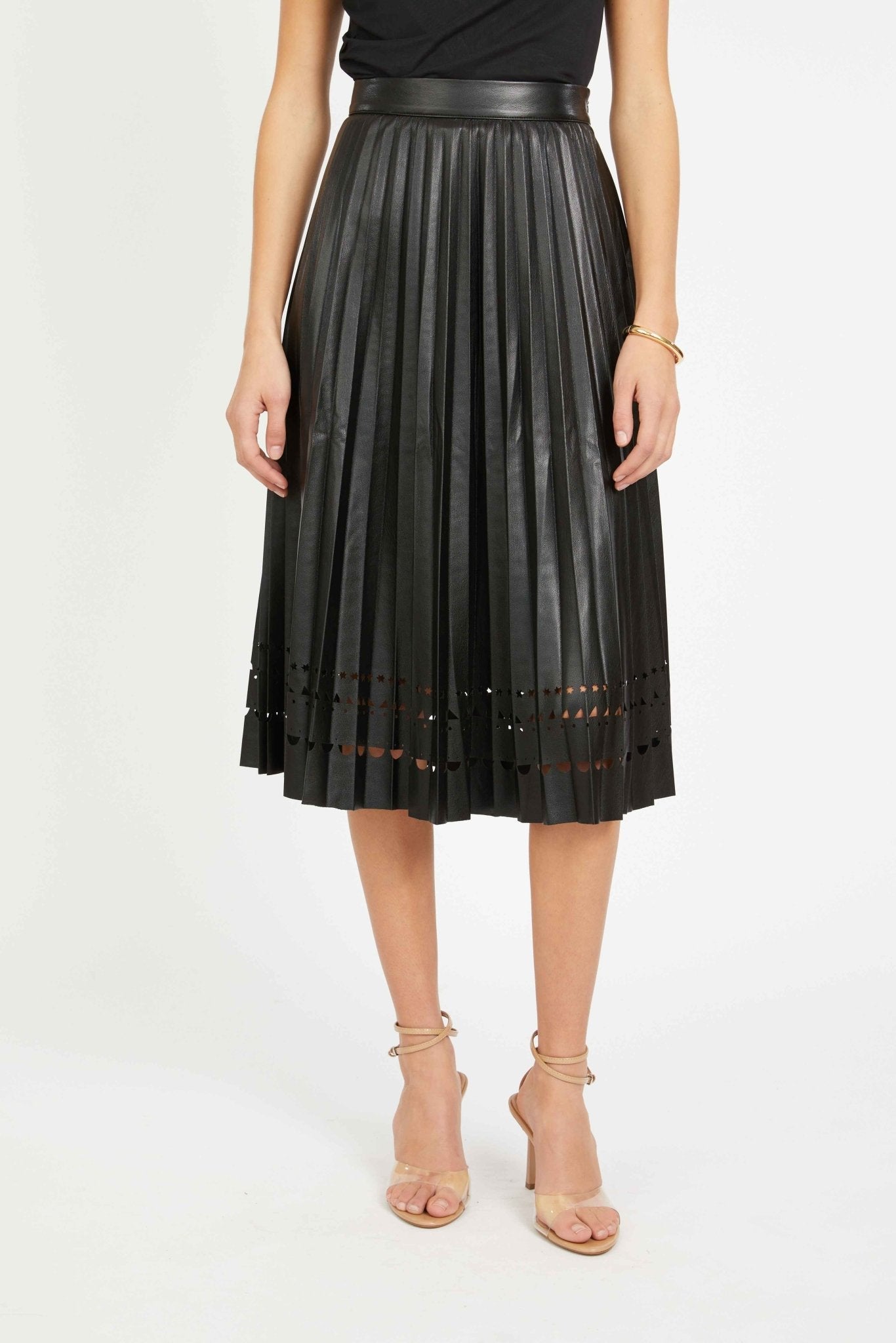 Caballero Alana Skirt in Vegan Leather in Black