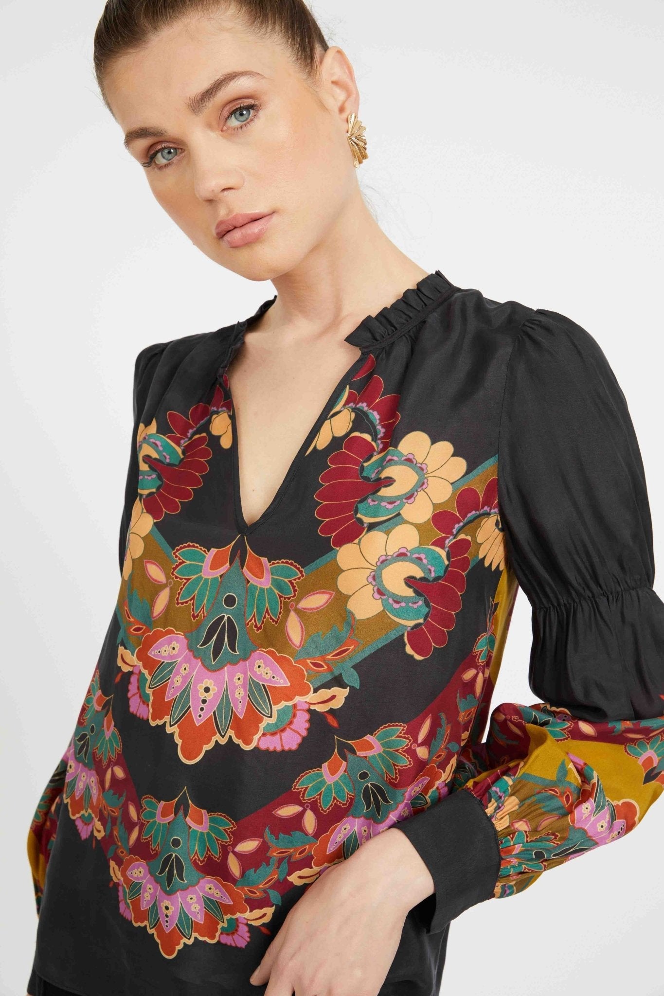 Caballero Jillian Top in Lacquer Bush Lily