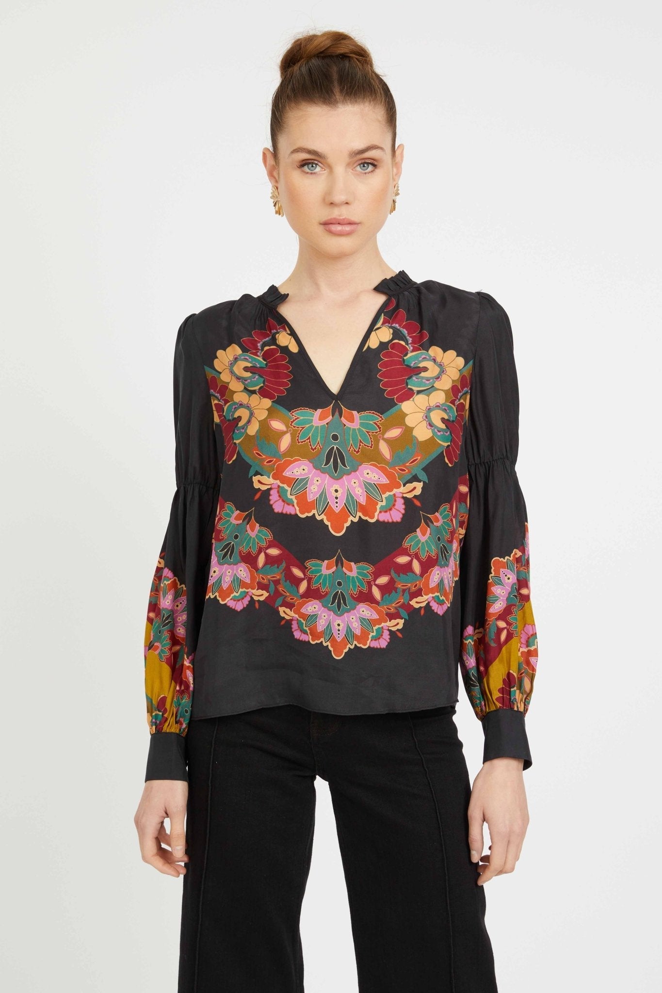 Caballero Jillian Top in Lacquer Bush Lily
