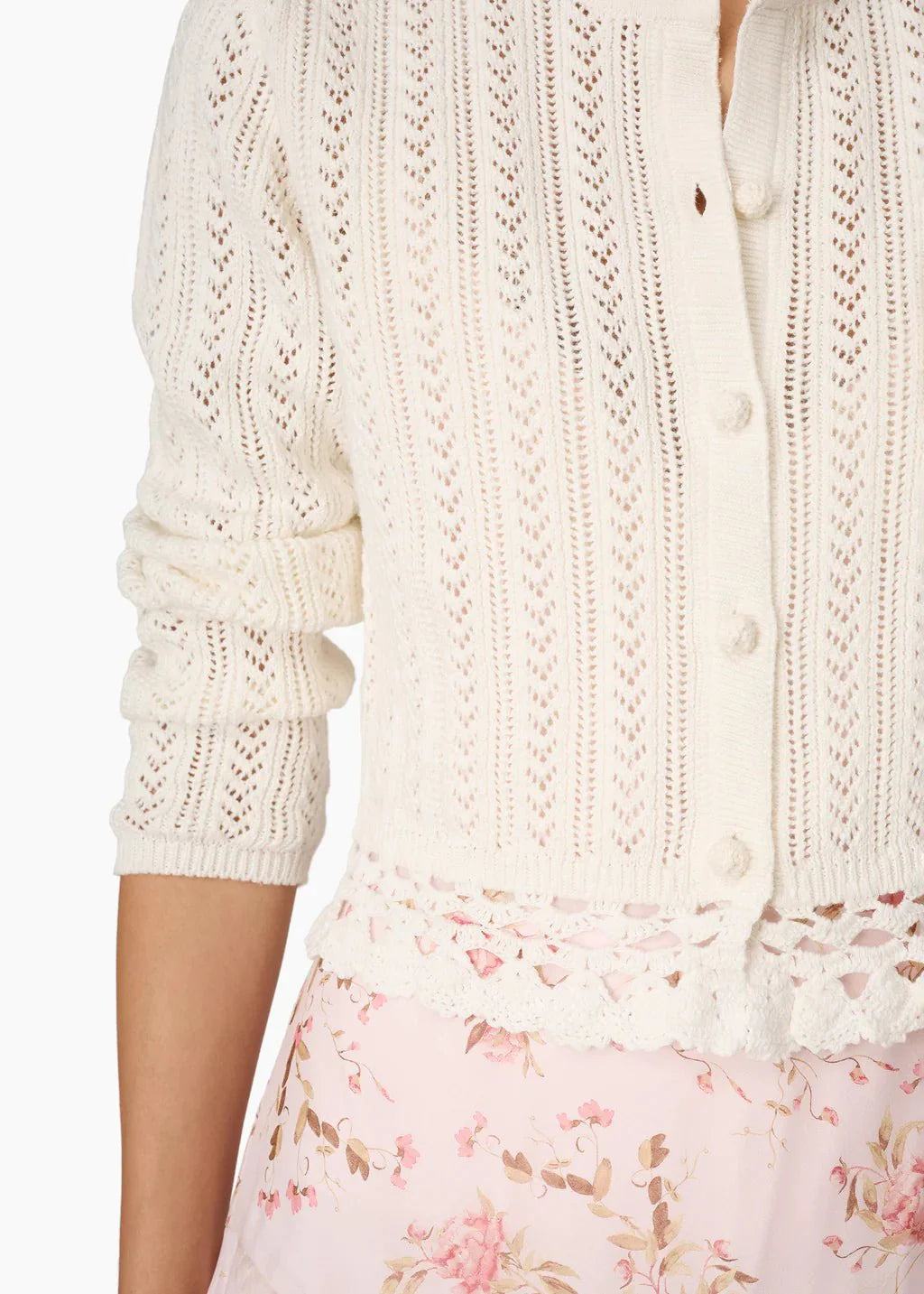Cami NYC Lilibeth Pointelle Cardigan in Macadamia