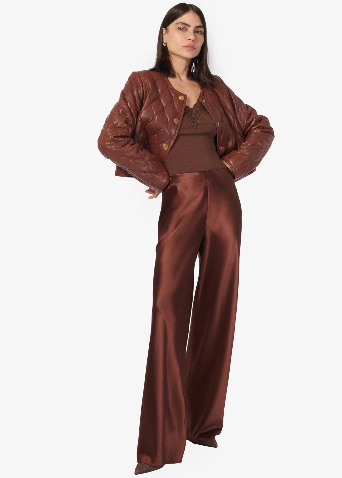 Cami NYC Wanda Genuine Leather Jacket in Mousse