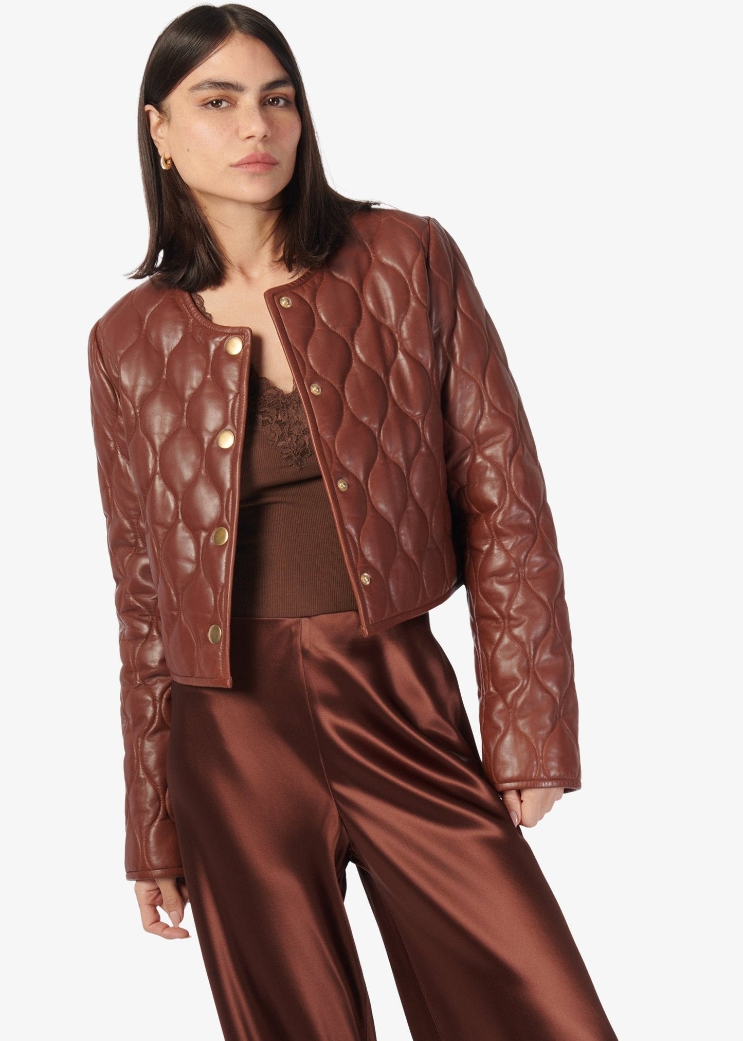 Cami NYC Wanda Genuine Leather Jacket in Mousse