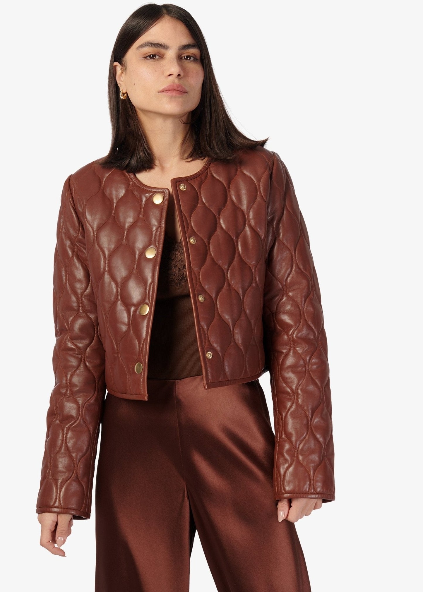 Cami NYC Wanda Genuine Leather Jacket in Mousse