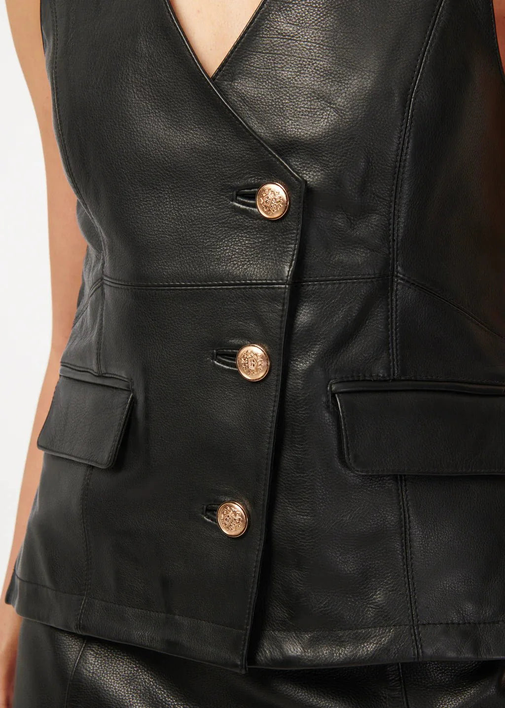 Cami NYC Yelan Leather Vest in Black