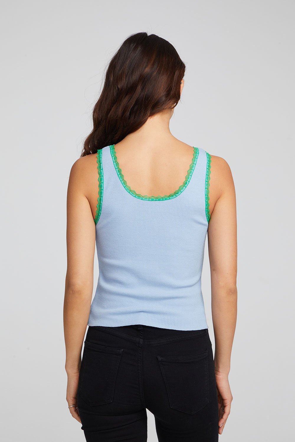Chaser Beauty & Grace Tank Top in Blue Grotto