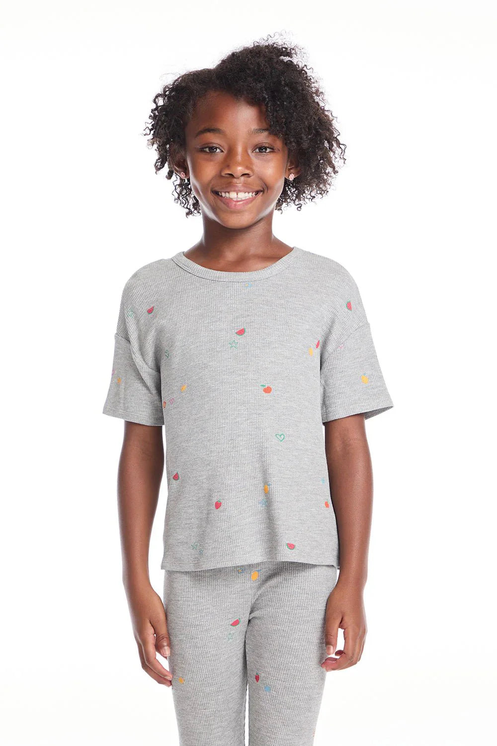 Chaser Devin Fruity Girls Tee in Gray