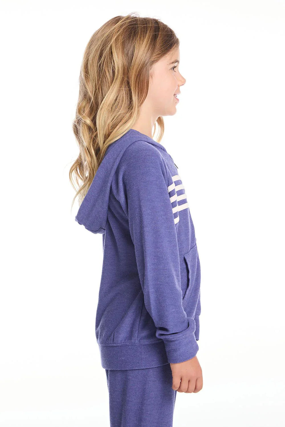 Chaser Girls Zip Up Hoodie in Frost Blue