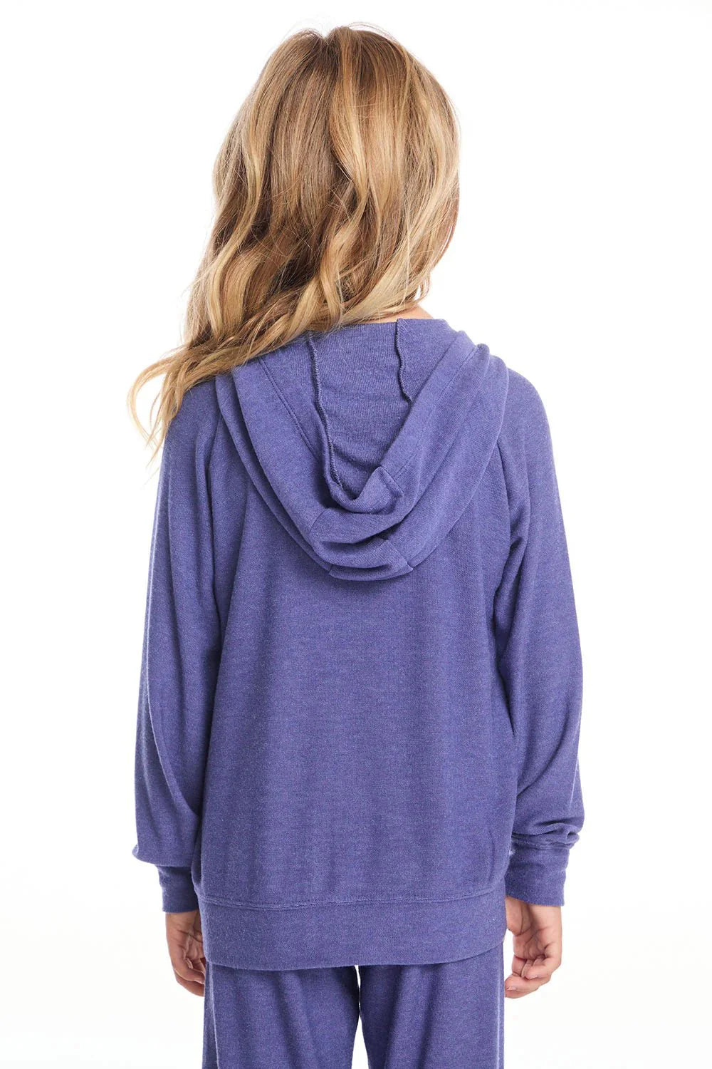 Chaser Girls Zip Up Hoodie in Frost Blue
