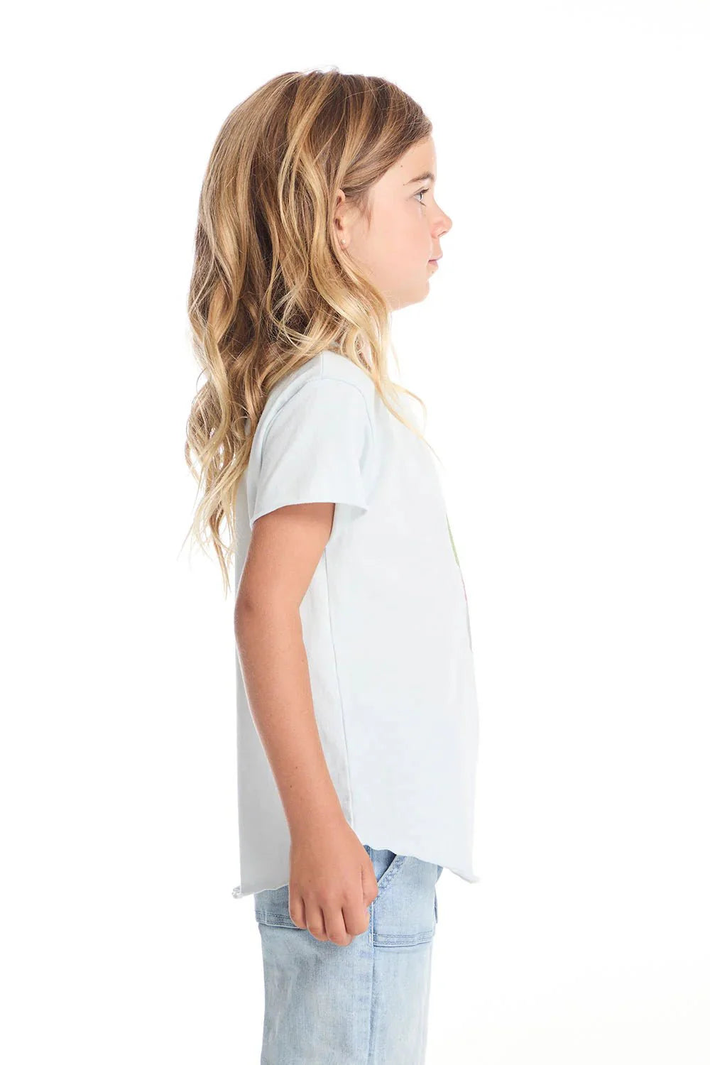 Chaser Glitter Ice Cream Cone Girls Tee in Artic