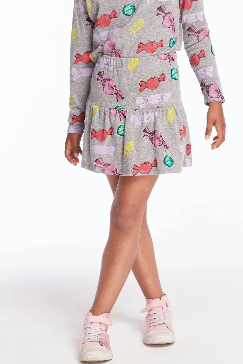 Chaser Kids Allover Candy Skort in Streaky Grey