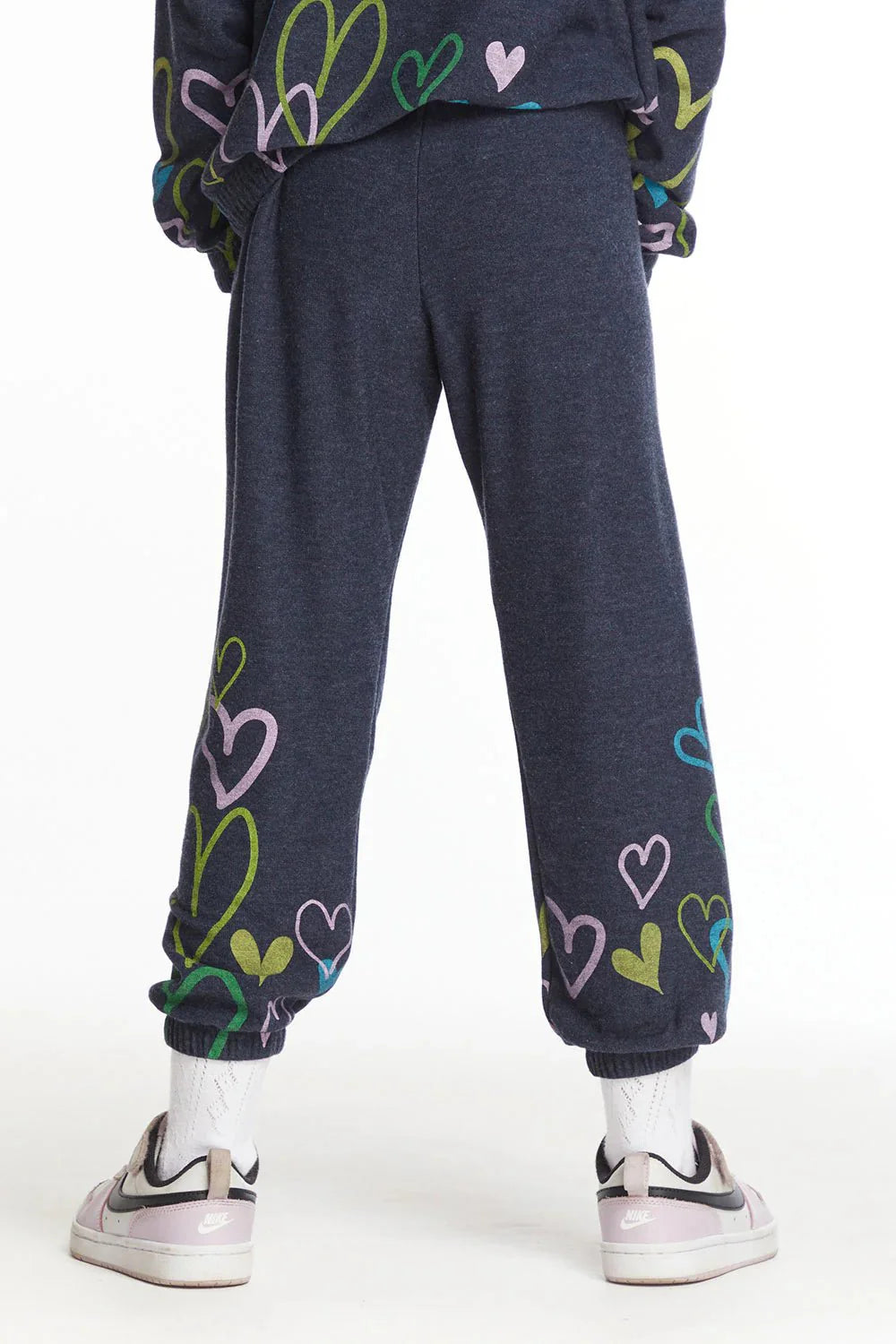 Chaser Kids Colorful Hearts Cozy Sweatpants in Avalon