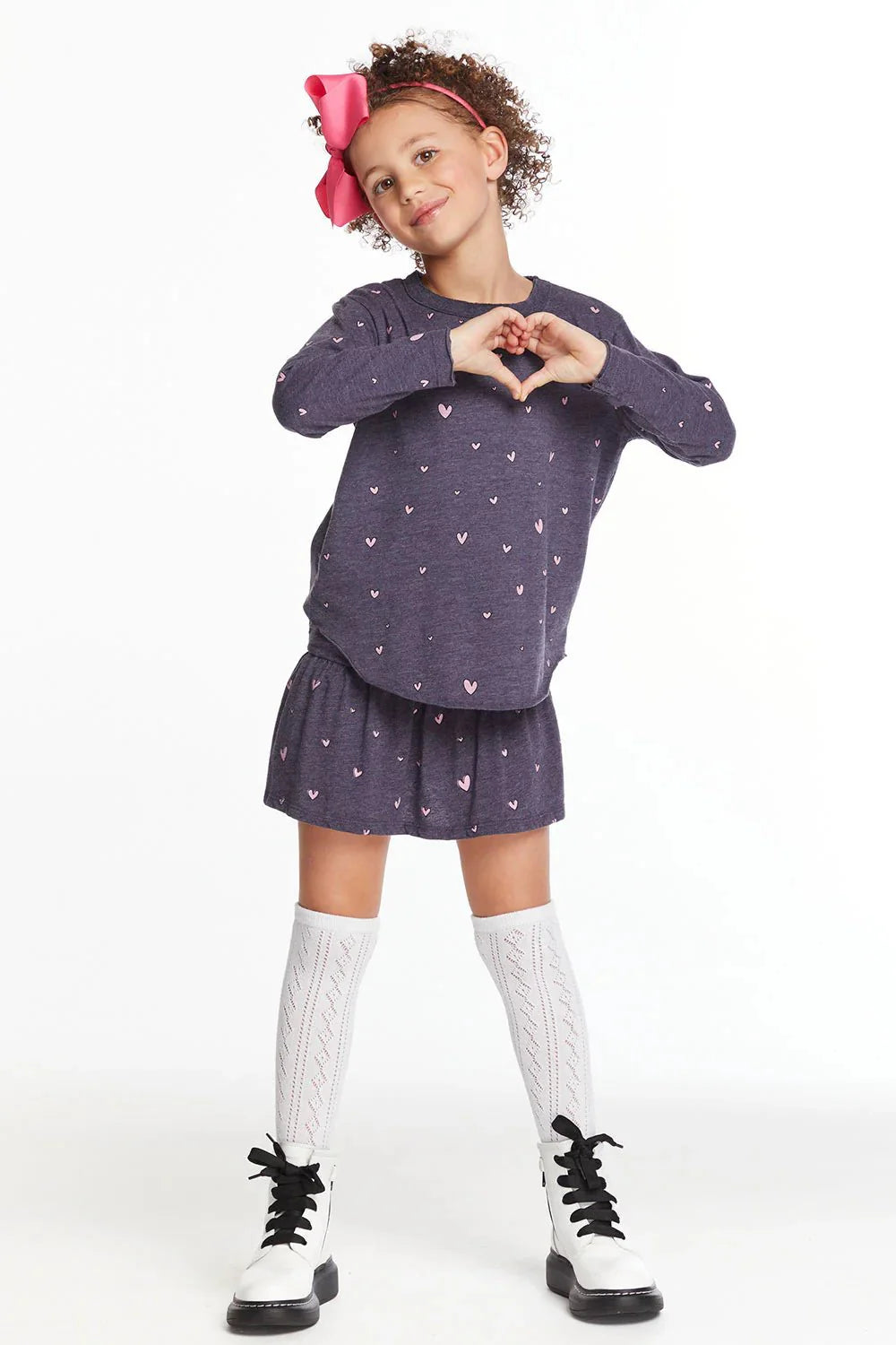 Chaser Kids Hearts Peplum Skort in Avalon