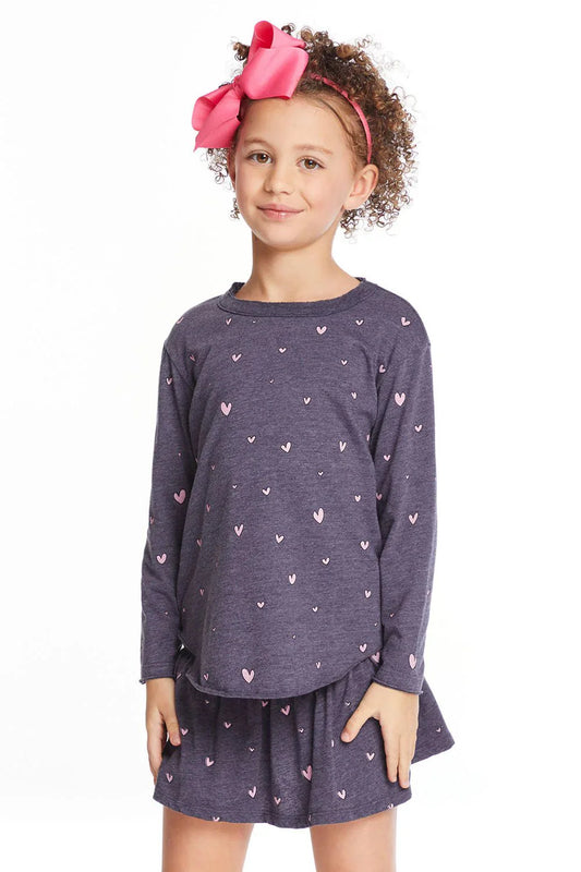 Chaser Kids Hearts Tee in Avalon