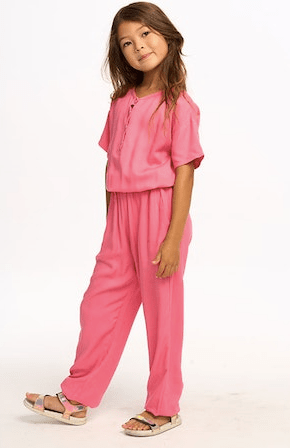 Chaser Kids Jumpsuit in Pink Lemonade