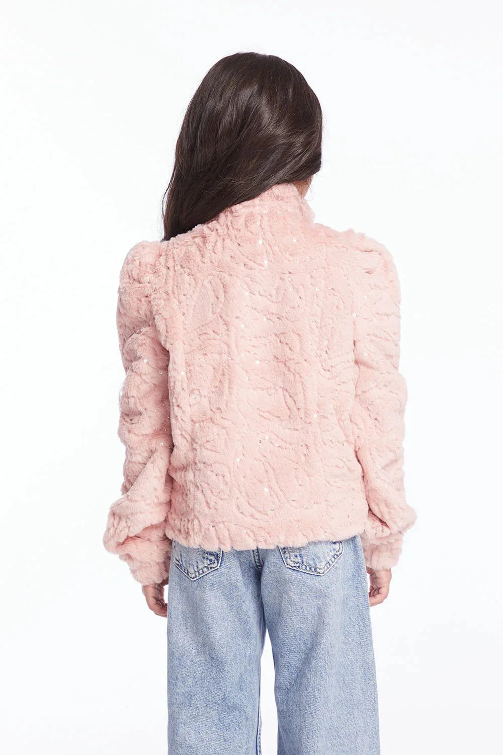 Chaser Kids Puff Sleeve Jacket in Pinky