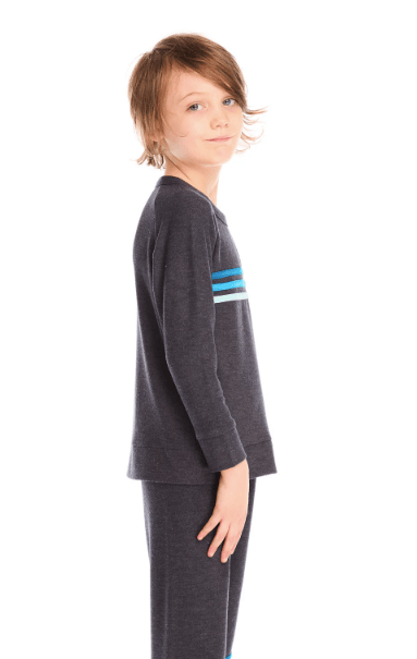Chaser Kids Raglan Avalon Pullover With Strappings in Avalon