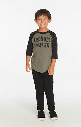 Chaser Kids Trouble Maker Jersey Top in Safari