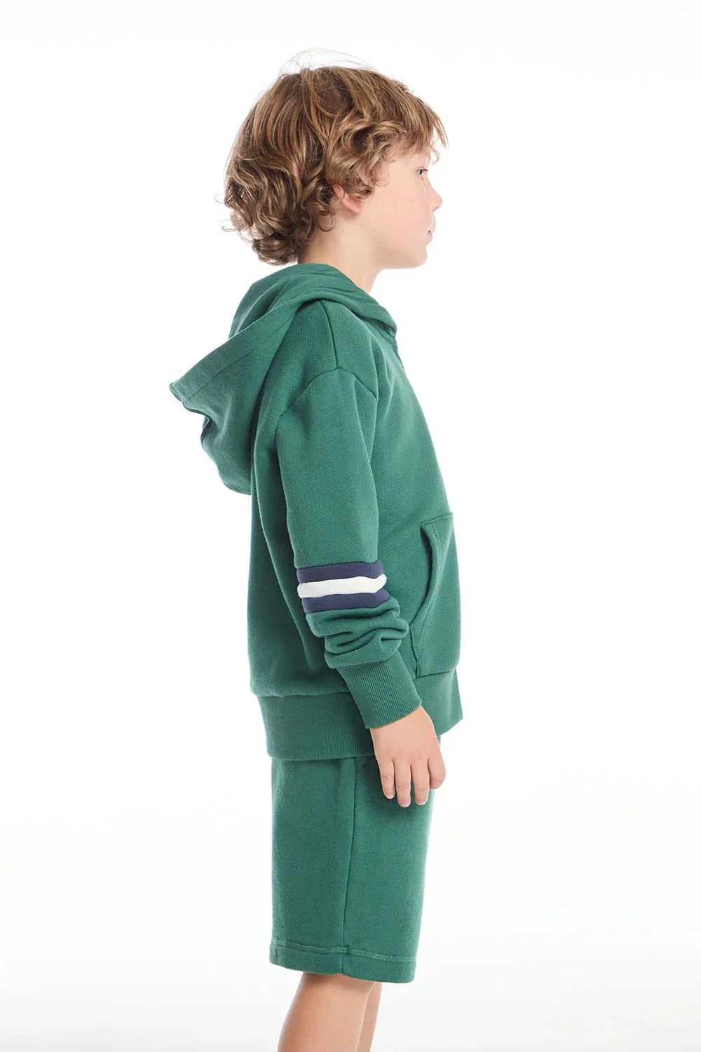 Chaser Smiley Daze Boys Zip Up Hoodie in Broccolini