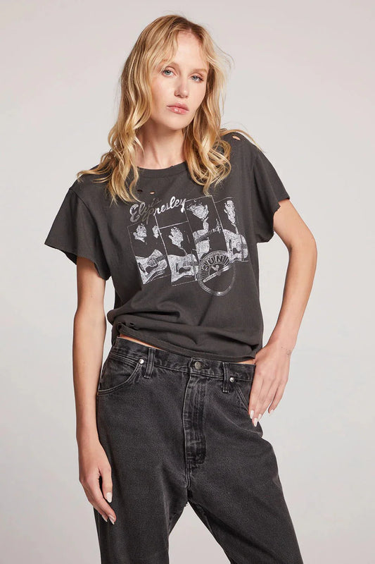 Chaser Sun Records Elvis Live Tee in Vintage Black