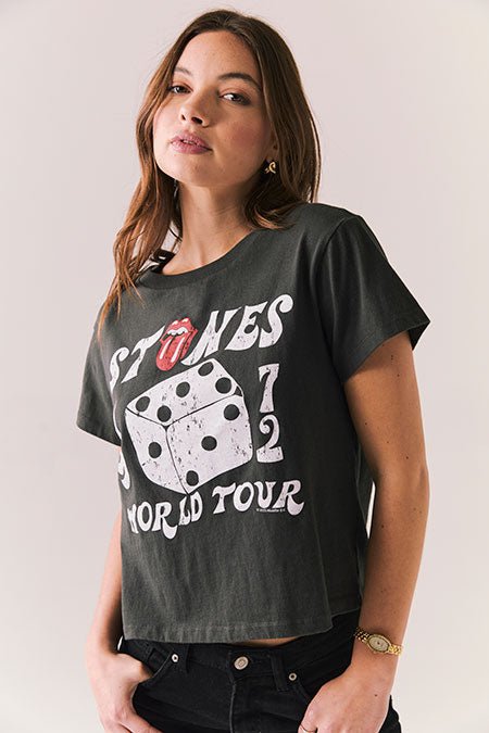 Chaser The Rolling Stones 1972 Dice Tour Tee in Vintage Black