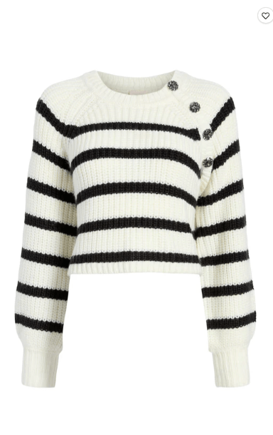 Cinq A Sept Keren Pullover in Ivory Black