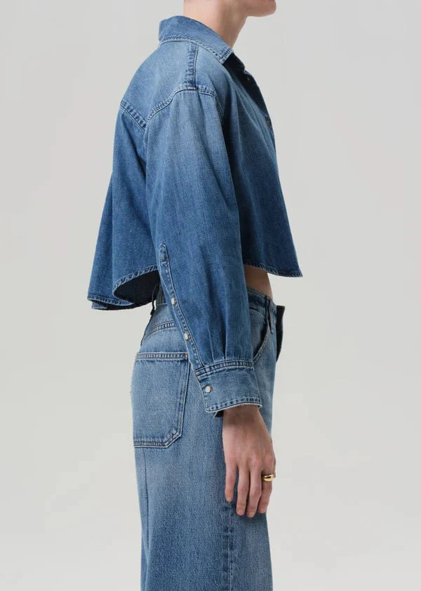 Citizen of Humanity Ana Cropped Shirt in Somerset