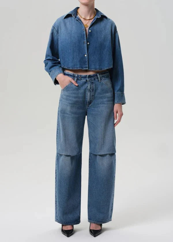 Citizen of Humanity Ana Cropped Shirt in Somerset