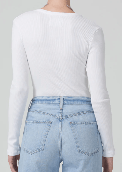 Citizen of Humanity Anouk V Neck Top in White
