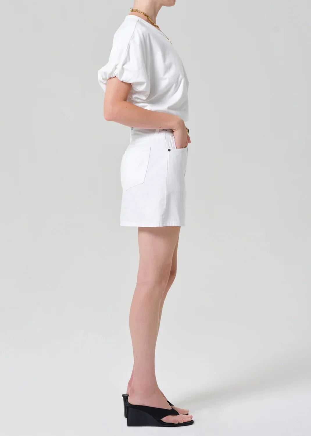 Citizen of Humanity Ramona Mini Skirt In Soft White