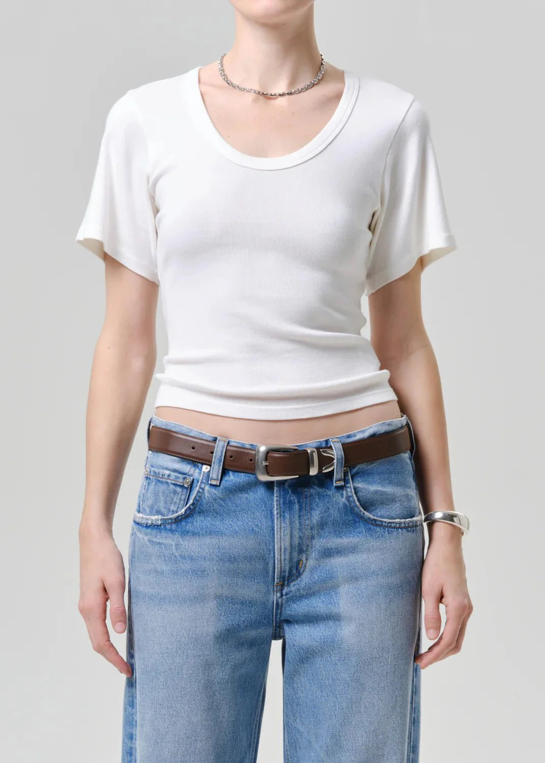 Citizen of Humanity Rosalie U Neck Tee In Pashmina
