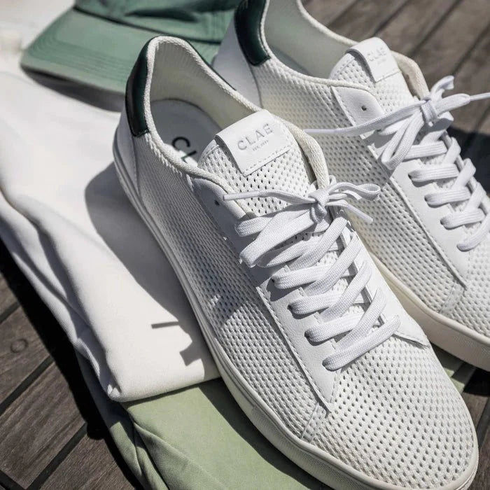 Clae Bradley Knit Sneaker in White Pine Needle