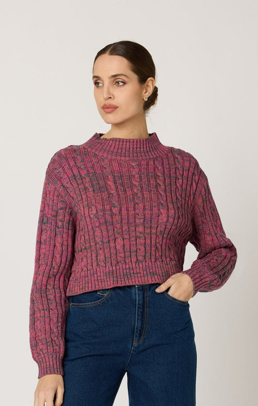 Cleobella Amor Sweater in Dark Rose Multi