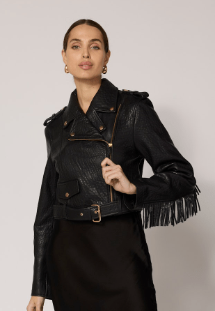Cleobella Harrison Leather Jacket in Black