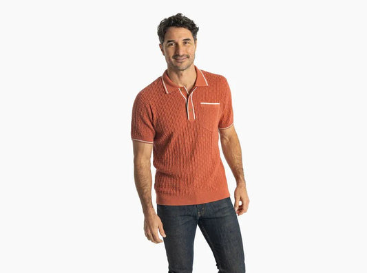 Criquet Bungalow Sweater Polo in Rust