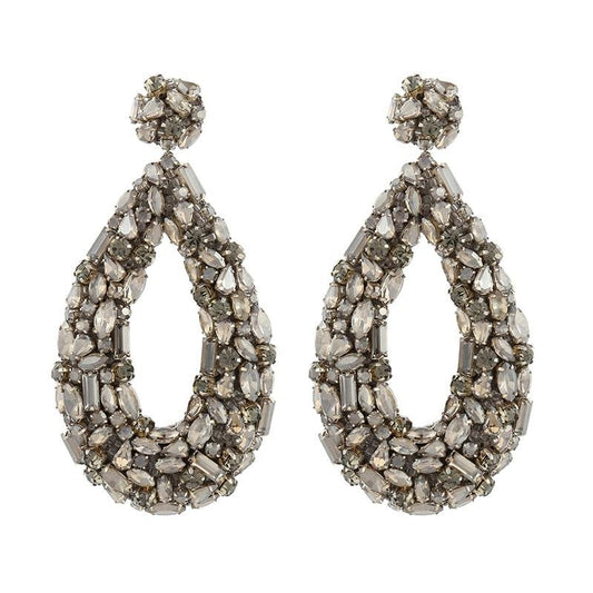 Deepa Gurnani Karen Earrings - Gunmetal