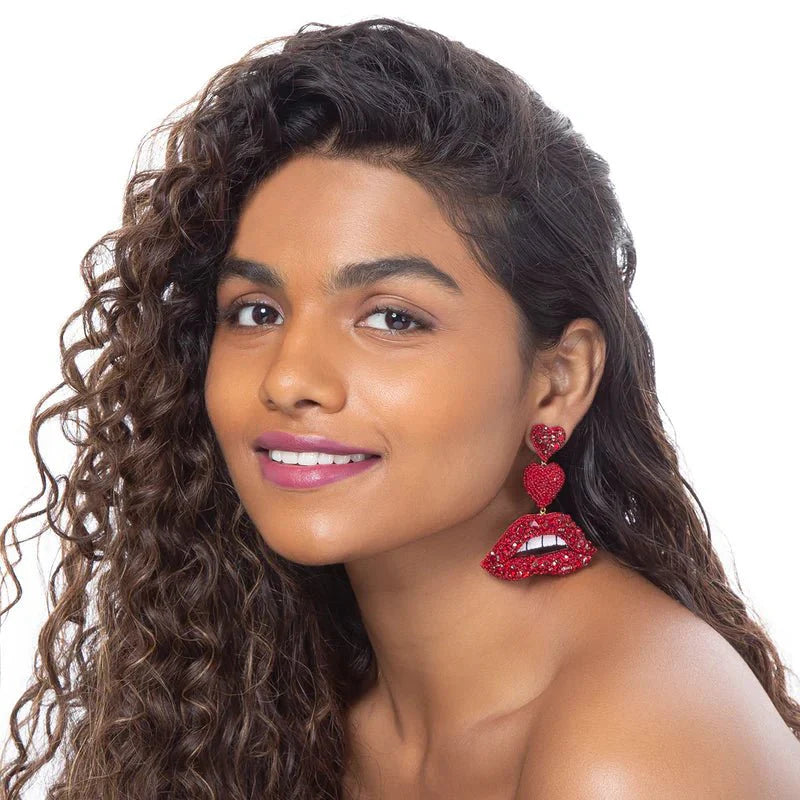 Deepa Gurnani Lips Earrings