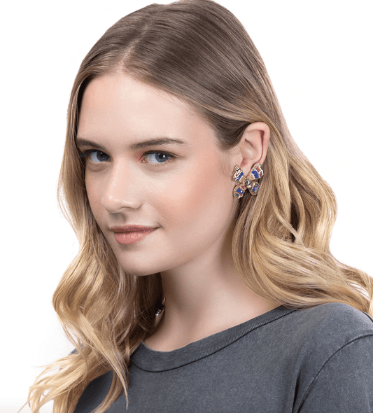 Deepa Gurnani Mariposa Earrings in Fuchsia