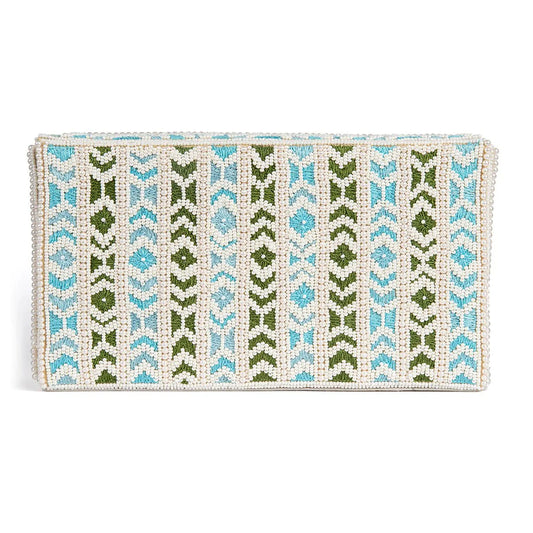 Deepa Gurnani Mel Clutch in Blue