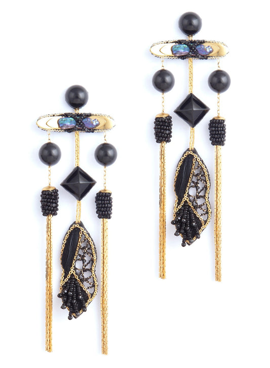 Deepa Gurnani Nihira Earrings in Black