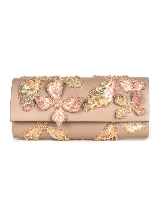 Deepa Monarch Clutch in Beige