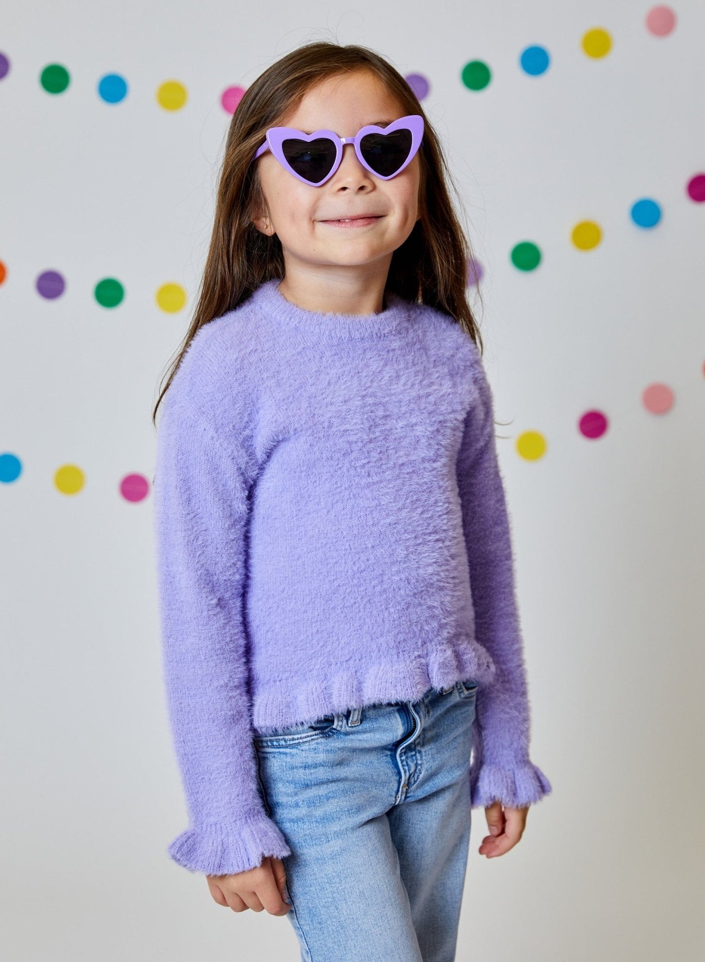 Design History Girl Long Sleeve Top in Purple Haze
